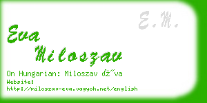 eva miloszav business card